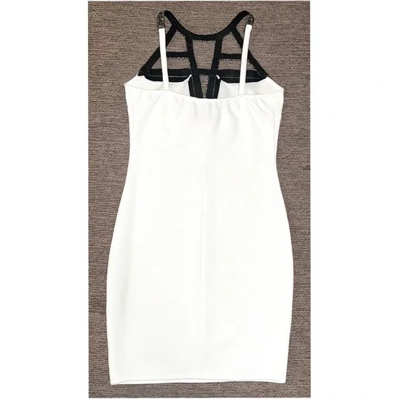 Charlotte Russe White and gray sparkly geometric moon rock mini cocktail dress! - Picture 12 of 15